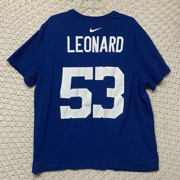 Indianapolis Colts Shaq #53 Leonard Nike Shirt Mens 2XL‎ Blue Graphic Tee - Picture 4 of 10